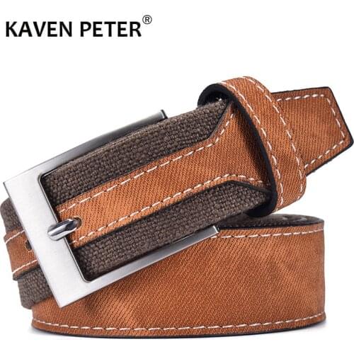 Fashion Denim Belt For Jeans Men Casual Canvas Designer Belts High Quality 3.5 CM Width Patchwork Strap Drop Shipping