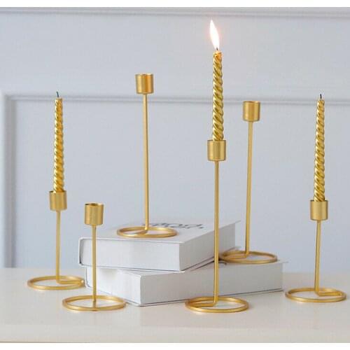 European Metal Candle Holder Simple Golden Wedding Decoration Bar Party Living Room Decoration Home Decoration