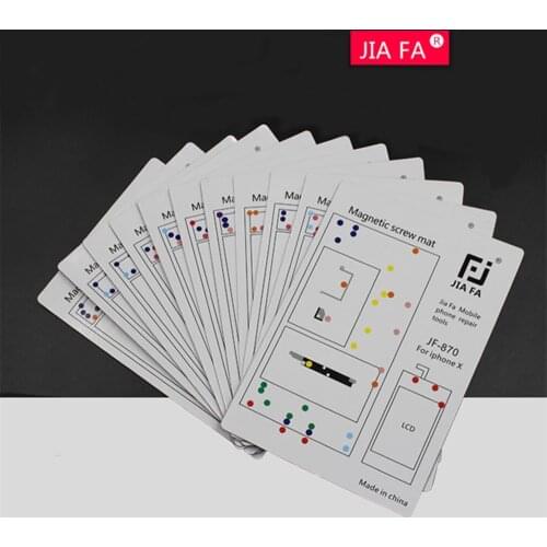 JF-870 Phone Magnetic Screw Mat with Screw Map for iPhone 4-8/X/XS/XR/XSMAX/IP11/IP11 PRO/MAX Repair Work Guide Pad