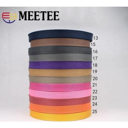 Meetee 1roll=45M 10mm Polypropylene PP Webbing Ribbon Belt Bag Strapping Band for Garment Sewing Weave Lace Tape Accessories