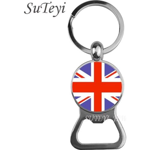 Fashion Flag Beer bottle openerkeychain vintage flag Britain / Afghanistan /the United Arab Emirates jewelry handmade key chains