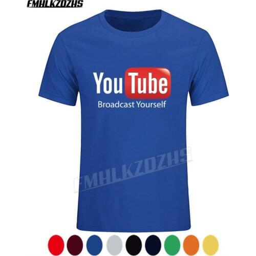 Youtube Logo Print T-shirt For Men Summer Youtube T Shirt Luxury Brand Clothing Tee Shirt Youtube Tshirt Tops Tee H141
