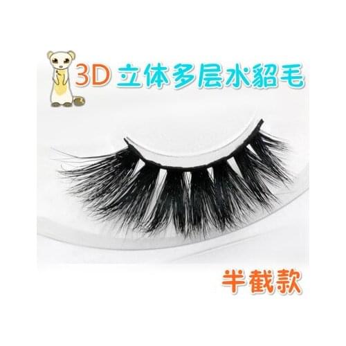Half Of Women Ladies Thick darkness False Eyelashes Cross Long Black Natural 3D mink Fake lashes handmade Makeup Beauty tool