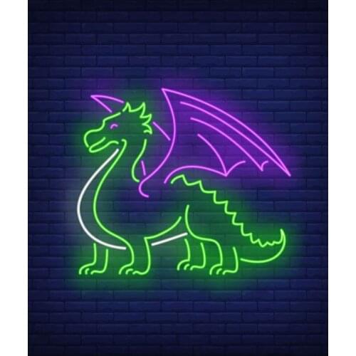 Neon Sign For Dragon wing glass Tube cute animal Commercial hotel Lamps neon light wall Personalized Custom Neon Fairy lights