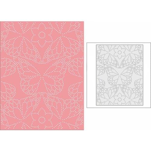 New 2021 Spotted Butterfly Flower Panel Metal Cutting Dies for DIY Scrapbooking and Card Making Decor Embossing Craft No Stamps
