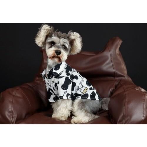New Clothes For Pet Shirt With A Cow Pattern 5 Size Clothing For Dogs Akita Schnauzer Pug Husky Spring Coat For Puppy