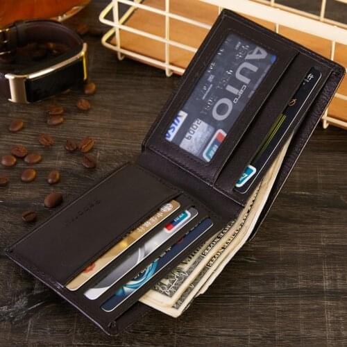 New Design Mens Card Wallet Matte Leather Coin Purse Frosted Fabric Retro Card Holder Dollar Bag Foldable Wallet Gift For Men