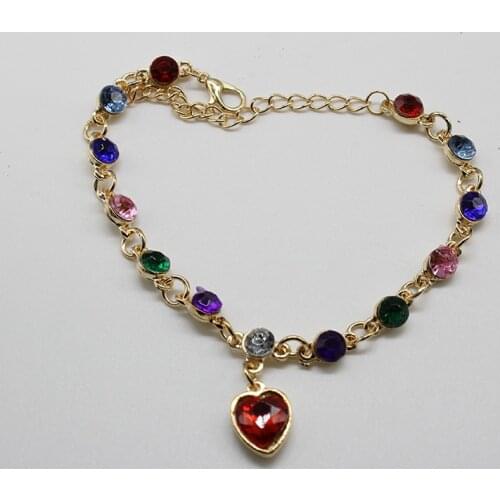 New Fashion Bridal Charm Pendant Bracelet For Girls And Women Jewelry Lnlaid Rhinestone Love Pendant Bracelets & Bangles Gift