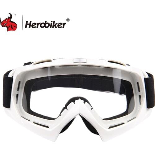 HEROBIKER Motorcycle Off-Road Racing Goggles Winter Skate Sled Eyewear Motocross DH MTB Glasses Single Lens Clears