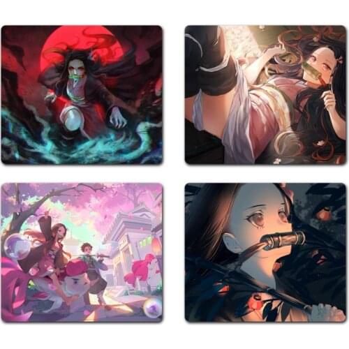 Demon Slayer Kimetsu no Yaiba anime Rubber Mouse Durable Desktop Mousepad Non slip Cushion Square Thickness 2mm