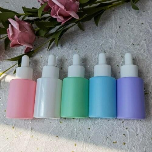 20ml 30ml Luxury Pearl White Glass Dropper Bottle 1oz Essential Oil Perfume Pipette Bottles Refillable Empty Cosmetic Containers