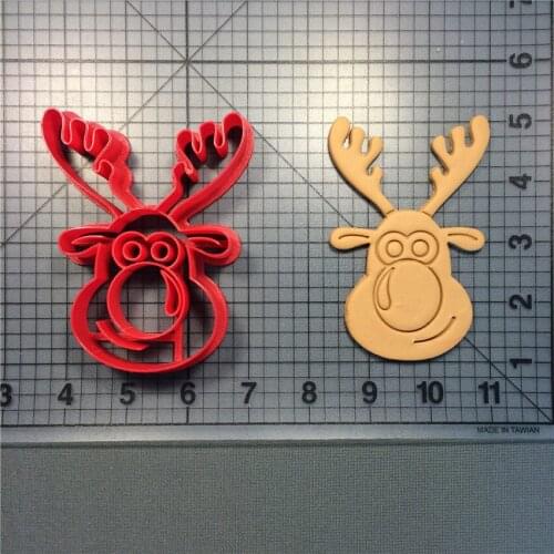 Christmas Reindeer Cookie Cutting Kitchen Baking Supplies DIY Cake Icing Decoration Kit 3D Printed Custom Seal