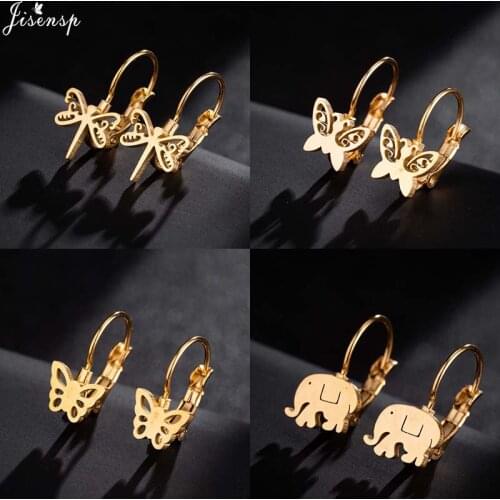 Jisensp Bohemian Style Delicate Dragonfly Loop Earrings Circle Round Statement Earrings for Women Korean Big Stud Earrings Gift