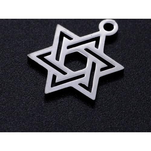 5pcs/lot The Star of David Stainless Steel DIY Charms Wholesale Jewelry Making Charm Factory Sale Charm for Bracelet Making