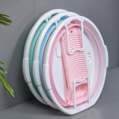 Foldable laundry tub large with washboard household laundry tub student dormitory baby baby laundry tub