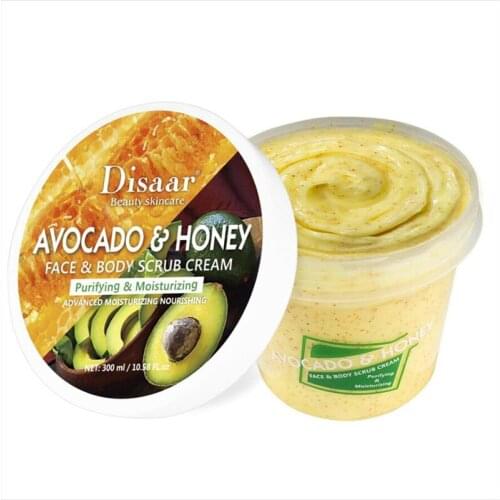 300G Shea & Honey Skin Facial Scrub Cleansing Face Cream Hydrating Face Scrub Exfoliating Lotion Mud Exfoliating Gel Cosmetics