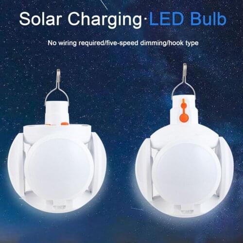 LED Bulb Light New Pluggable Rechargeable Solar Waterproof Wireless Outdoor Mobile Night Market Light Power Outage Camping Light