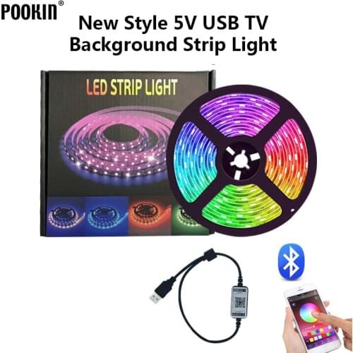 Bluetooth APP LED Strip Light USB SMD5050 1M 2M 3M 4M 5M TV Backlight Screen Lighting Music Sync RGB Flexible Neon Led Lights