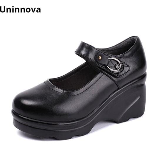 Platform Wedges Shoes Black Comfortable Mary Jane Pumps High Heels Qipao Cheongsam Black Shoes for Ladies WP150