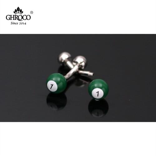 CHROCO High-Quality Exquisite Green Billiard Shape Screw Cufflinks Fashion Luxury Gift for Groomsmen Groom and Businessmen