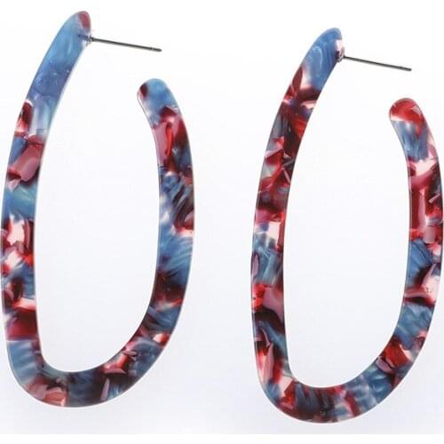 Dreamtop European Leopard Earrings Resin Acetate Earings for Women Gift Exaggerated Geometric Flower Acrylic Earings E37