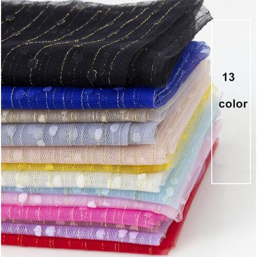 Gold thread net yarn cloth dot yarn clothing fabric black and white wedding wedding photo background cloth soft yarn