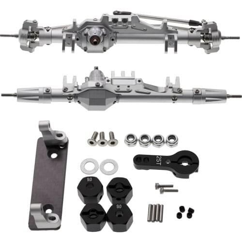 1 set Silver Black High Quality Aluminum Alloy Front Rear Axle Upgrade Parts for Axial Wraith RR10 90018 90045 90048 90053