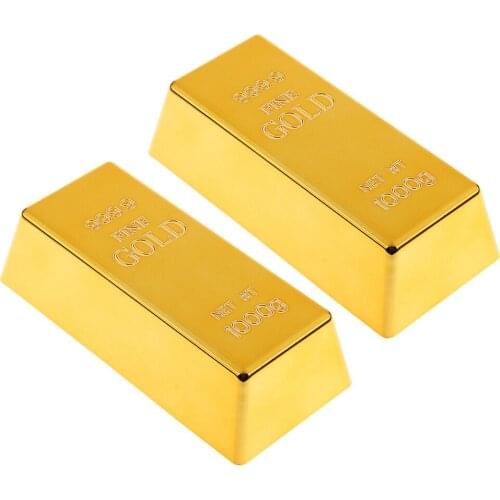 2 pieces/set fake gold bullion door stopper paper weight desk office table