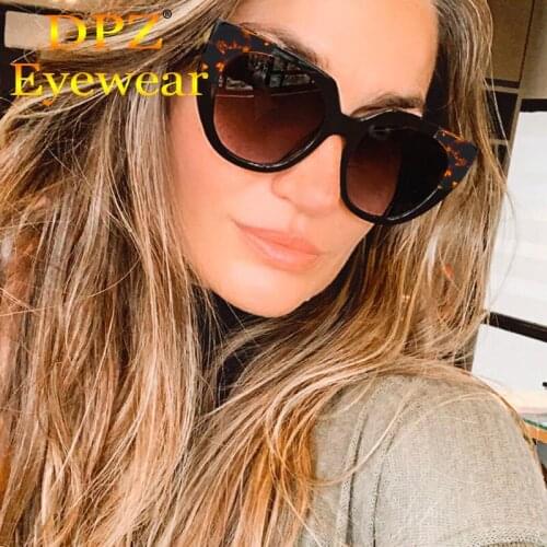 2021 New Fashion Two-tone Trend Unique Oversized Sunglasses Woman Brand Design Cat Eye Sunglasses Oculos De Sol 95323
