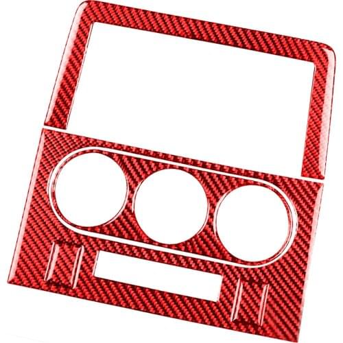 5Pcs Carbon Fiber Red AC GPS Navigation Panel Covers Trims Fit For Dodge Challenger 2008 2009 2010 2011 2012 2013 2014