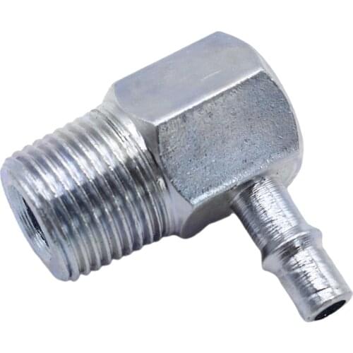 90 Degree Intake Manifold Vacuum Fitting 3/8 " NPT to 1/4 " Barb Hose Car Modification Replacement Replace