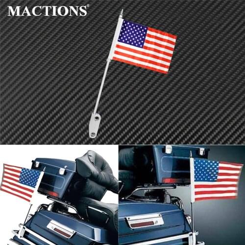 Motorcycle Luggage Rack Rear Side Mount Flag Pole Kit For Harley Touring Road King FLHR Electra Glide Special CVO Road Glide