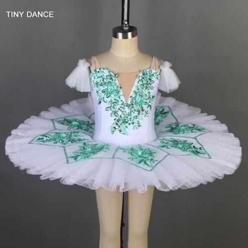 White Professional Pleated Tutu Ballerina Costume for Child and Adult Performance Dance Costumes Ballet Dance Tutu Dress BLL067