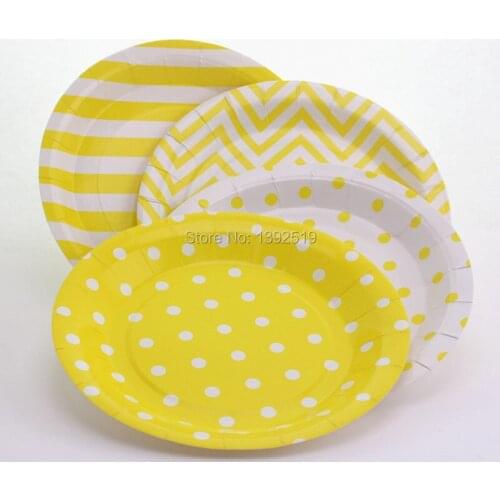Free Shipping 120pcs Disposable Round Paper Plates Birthday Cake Dishes 9inch mix Patterns Party Tableware Supplies