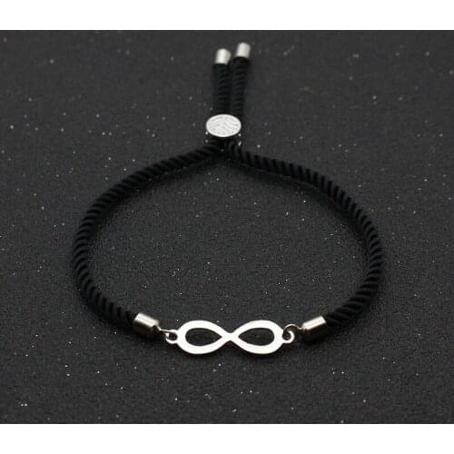 Stainless Steel Lucky Digital 8 Couples Bracelets for Women Red Thread Rope Simple Adjustable Charm Bracelet Men Jewelry