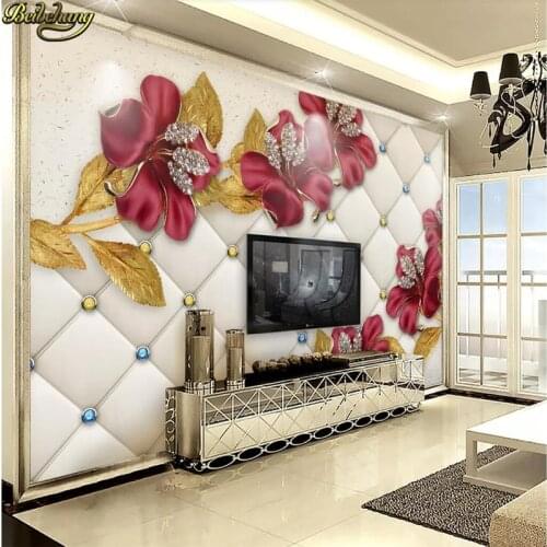Beibehang Custom Photo Wallpaper 3D Background Modern Simple Jewelry flowers murals Living Room Bedroom Wall Design Mural Paper