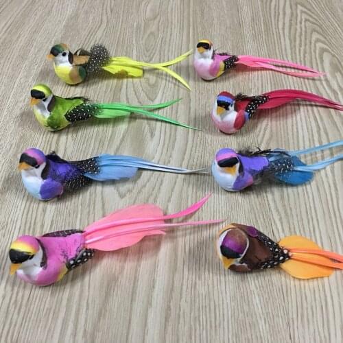 12 PCS Foam Artificial Bird Flower Supplies For Wedding Christmas Tree Decoration DIY Scrapbooking Wreath Fake Flowers