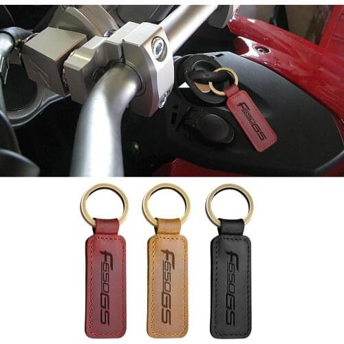 For BMW Motorrad F800R Motorcycle Cowhide Keychain Key Ring