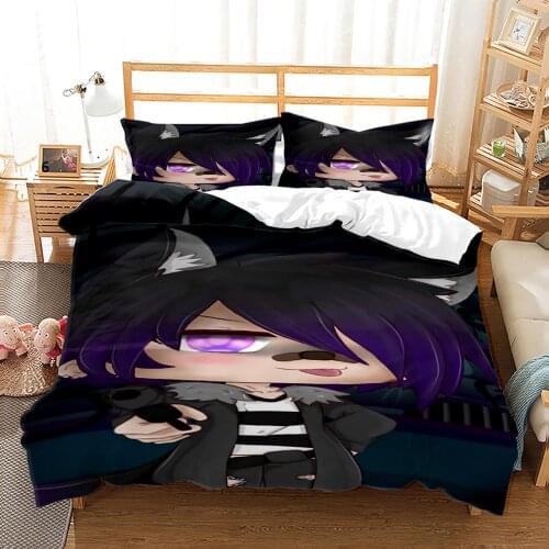 Gacha Life Bedding Set Single Twin Full Queen King Size Gacha Life Bed Set Childrens Kid Bedroom Duvetcover Sets 009