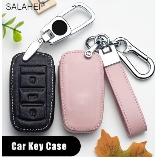Leather Car Key Case Cover Protection For Changan Eado CS35 CS75 Oushang A600 A800 EADO Raeton CS15 V3 V7 Accessories Keychain