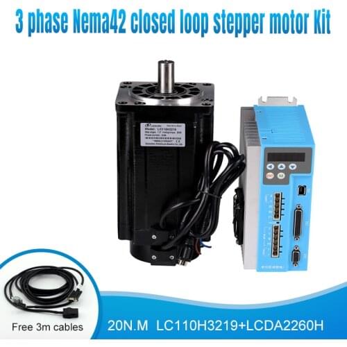 Lichuan 20N.M 110mm Nema42 220v 150v~230VAC 3phase Step Closed loop stepper motor drive kit for CNC Machines