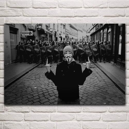 Anonymous vs force troops KA248 living room home wall modern art decor wood frame poster