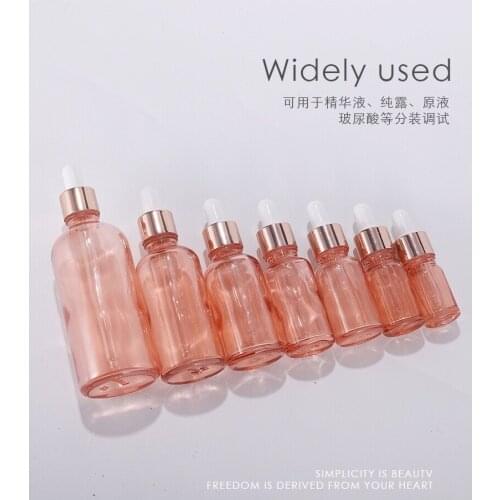 5-100ml Rose-Golden Refillable Dropper Bottle Pink essential oil Glass Aromatherapy Liquid Drop for massage Pipette Bottles