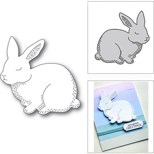 New 2021 Sleeping Bunny Animal Metal Cutting Dies for DIY Scrapbooking and Card Making Decorative Embossing Craft No Stamps