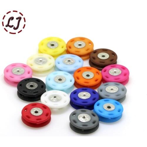 New arrived colorful 18mm 21mm 30pcs/lot 16 colors plastic nylon dyed Snap Fasteners Press Button Stud sewing accessory DIY