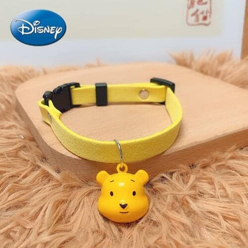 Disney Cute Cat Dog Cartoon Bell Collar Small Dog Teddy Cute Bell Anti-lost Collar Necklace Hanging Neck Decoration