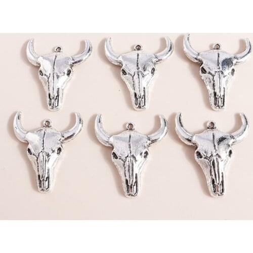 5pcs 29*32mm Charms Pendants Bull Charms for Jewelry Making Accessories Animal Cow Head Necklaces Earrings Jewelry Findings