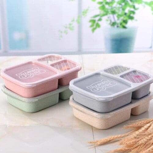 Food Grade Wheat Straw Portable Lunch Box Portable Fruit and Other Snacks Storage Boxes Outdoor Camping Bento Box LX2620