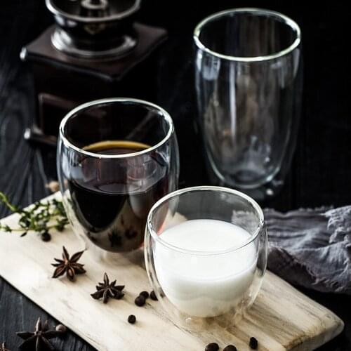 Double Wall Glass Handmade Transparent Fashion Coffee Mug Creative Heat-Resistant Coffee/Tea Cup Double Insulated Glass Cup