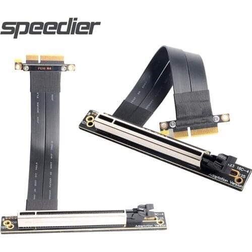 GTX RTX RX580 RX5700 High-end Graphics Card Extension Adapter PCI Express Gen3.0 x4 To x16 Right Angled Vertical DIY Flat Cable